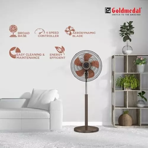 Goldmedal Air Fiesta Pedestal Fan Bronze Copper 450 mm, PFP300118DMBCO