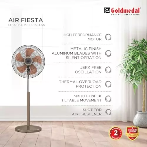 Goldmedal Air Fiesta Pedestal Fan Bronze Copper 450 mm, PFP300118DMBCO