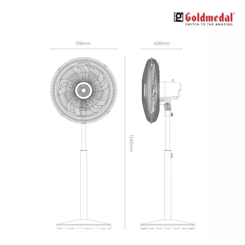 Goldmedal Air Fiesta Pedestal Fan Bronze Copper 450 mm, PFP300118DMBCO