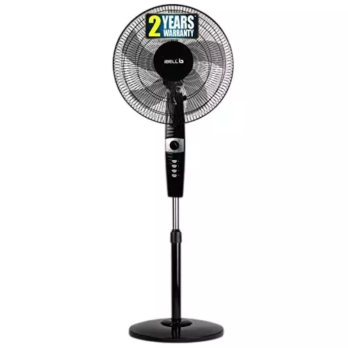 IBELL Pedestal Fan 1350&nbsp;RPM 5 Blade 55 W Power 406 mm (16 inch) Sweep Size Button Control Black, STORMP16