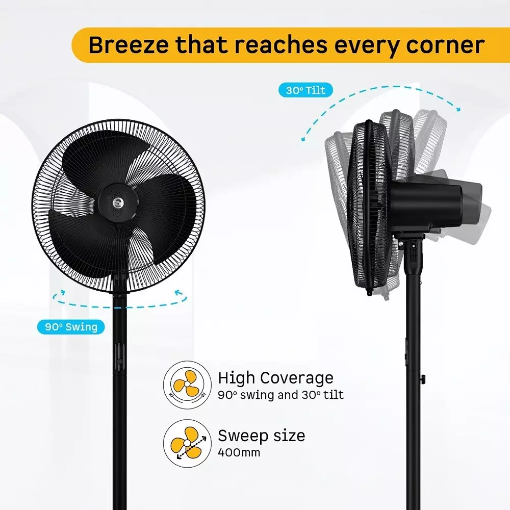 Atomberg Izar Hi-Speed Midnight Black 400 mm Pedestal Fan