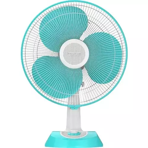Polycab Table Fan Aery 400 mm Sweep Size Turquoise Blue Normal Speed