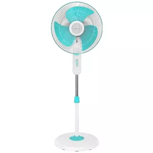 Polycab Pedestal Fan Aery 400 mm Sweep Size Turquoise Blue High Speed