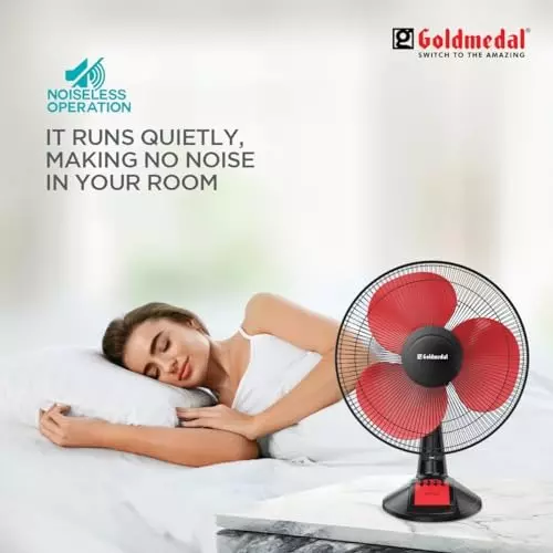 Goldmedal Dyno Table Fan Red Black 400 mm, TFS150716DMRBA