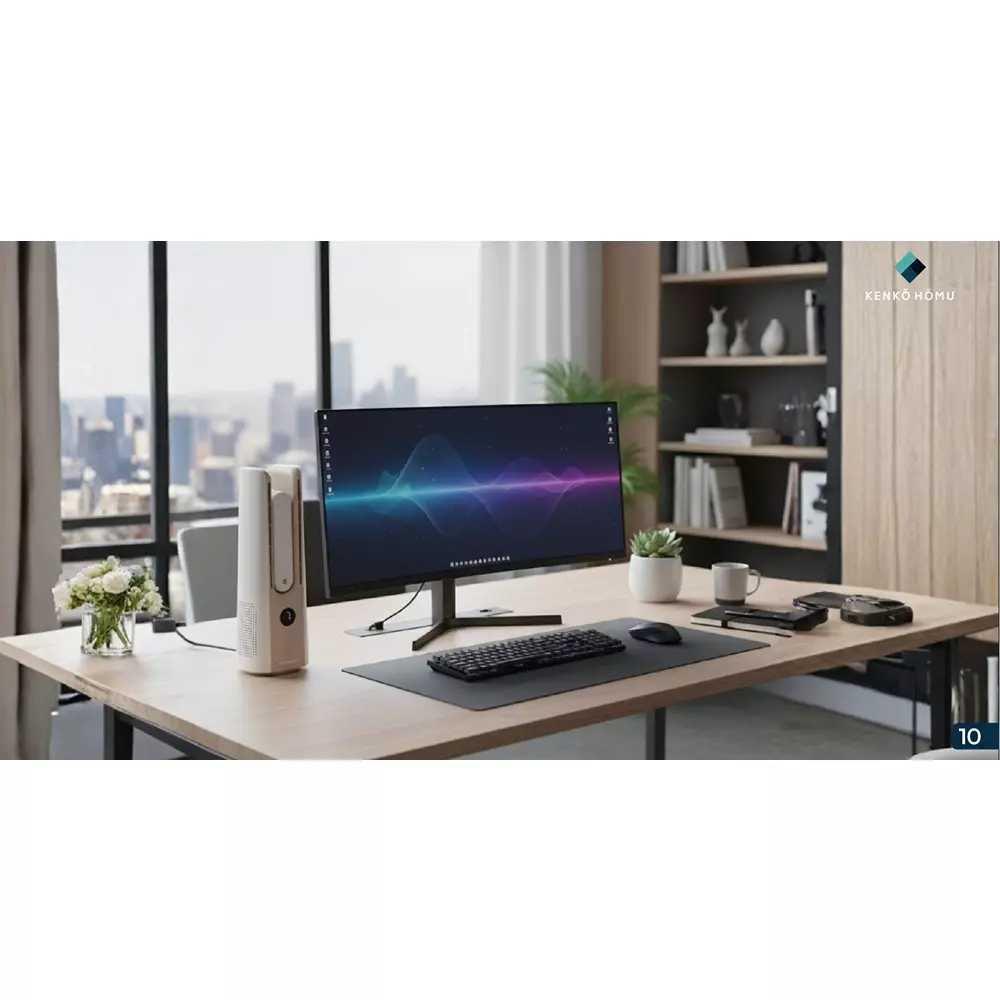 Kenko Homu KAIZEN Bladeless Table Fan 10 W Power Button Control 5000 mAh Battery Capacity Ivory White BLDC Motor, KH-14C