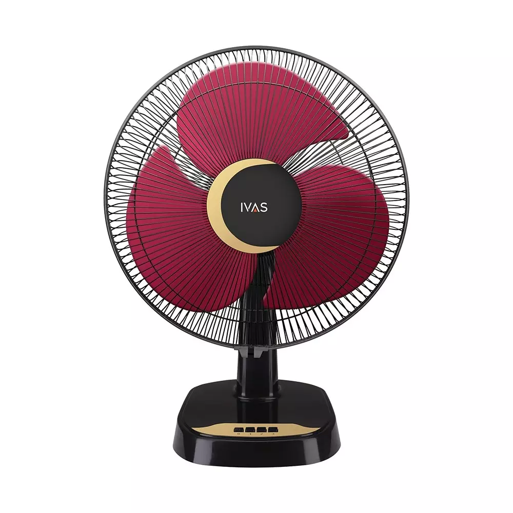 IVAS Aeromaxx Table Fan 400 mm Sweep Size Wine Red Black