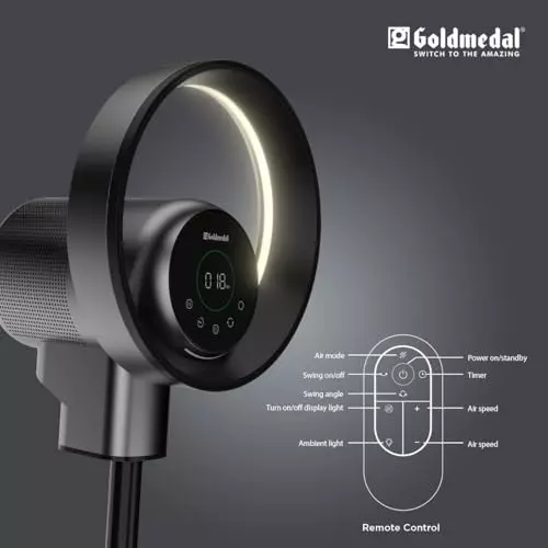 Goldmedal Oxyrich Air Purifying Bladeless Tower Fan Metallic Grey 48 W, LFP801000DMBKG