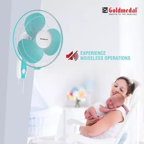 Goldmedal Dyno Wall Fan Turquoise White 400 mm, WFS250716DMTWH