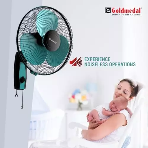 Goldmedal Dyno Wall Fan Turquoise Black 400 mm, WFS250716DMTBA