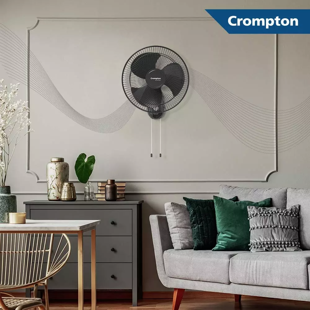 Crompton Torpedo High Speed Wall Fan 3 Blades 125 W 300 mm 2100 RPM Speed, Black