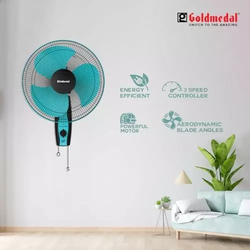 Goldmedal Dyno Pro Wall Fan Turquoise Black 400 mm, WFS250416DMTBA