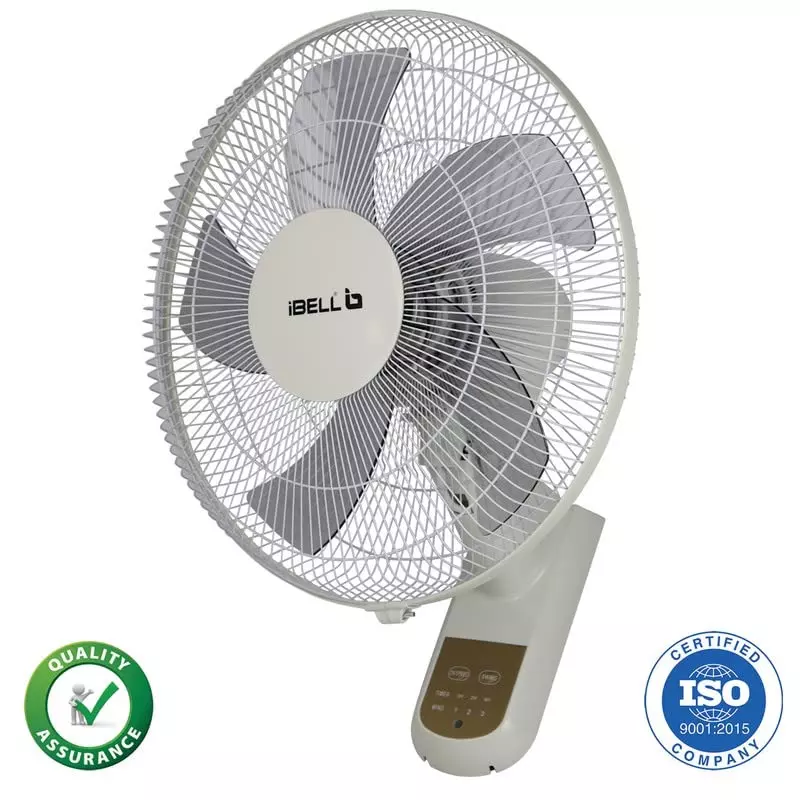 IBELL Viva Wall Fan with Remote 5 Blade 1330&nbsp;RPM 406 mm (16 inch) Sweep Size 55 W Power Plastic White