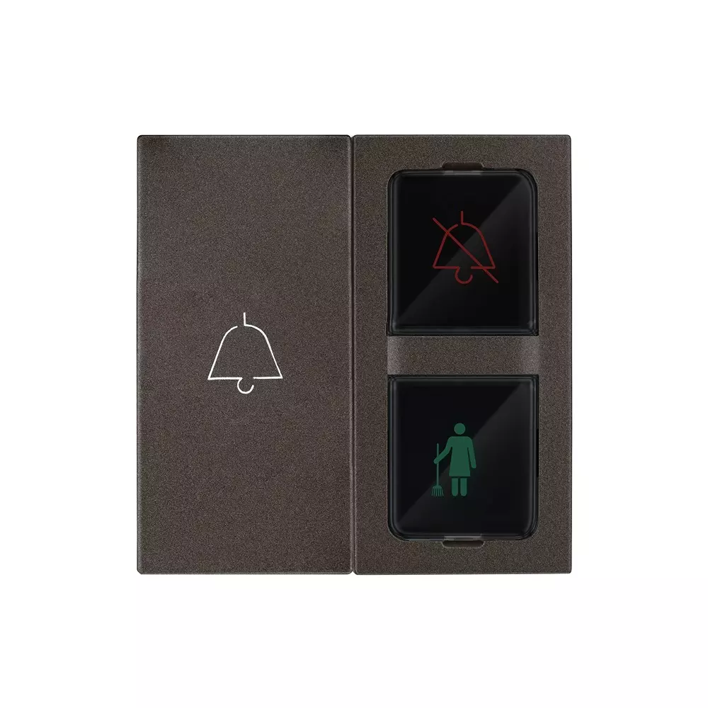 Legrand External DND & MMR Control Unit with Bell Push Myrius Charcoal Grey 2 Module, 6794 54