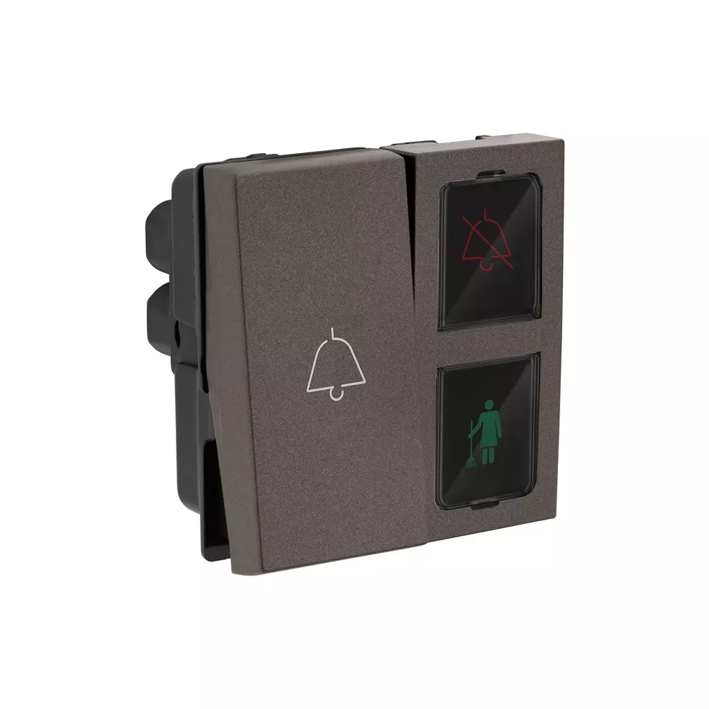 Legrand External DND & MMR Control Unit with Bell Push Myrius Charcoal Grey 2 Module, 6794 54