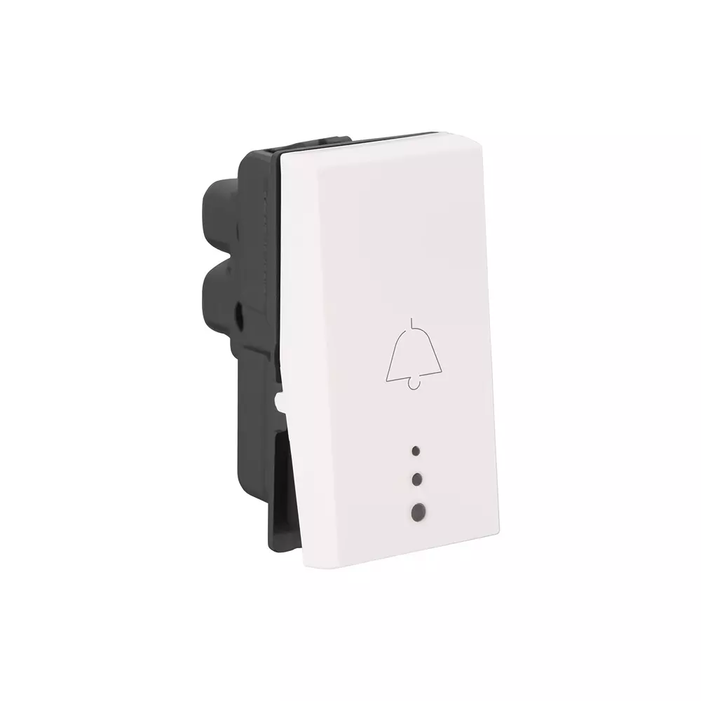 Legrand Bell Push with Indicator Myrius Classic White 6 Amp 1 Module 1 Way, 6792 21