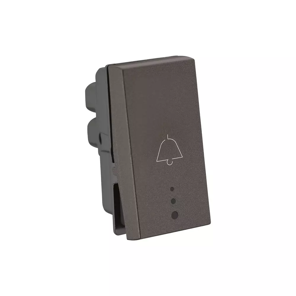 Legrand Bell Push with Indicator Myrius Charcoal Grey 6 Amp 1 Module 1 Way, 6794 21