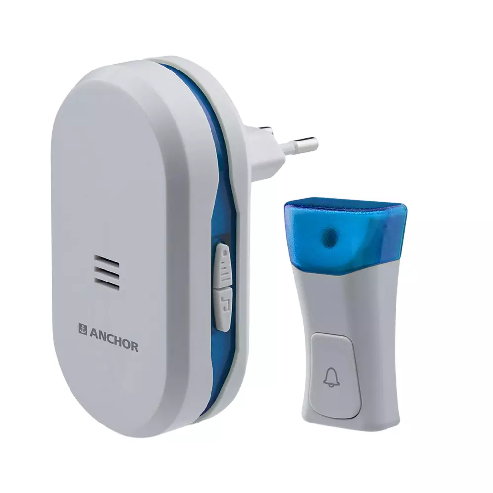 Anchor by Panasonic Wireless Doorbell 120 m Operating Range 45 Melodies, 22720 (With Battery)