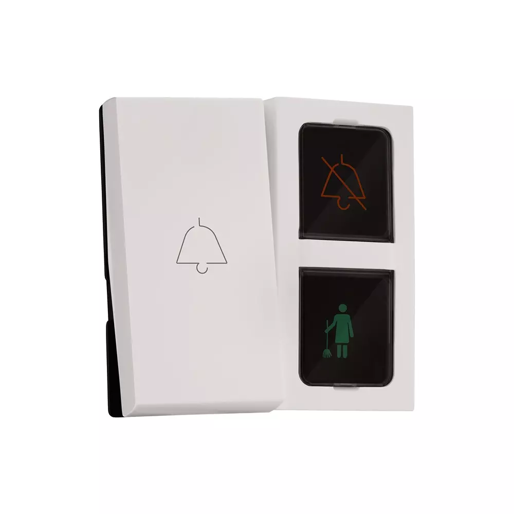 Legrand External DND & MMR Control Unit with Bell Push Myrius Classic White 2 Module, 6792 56