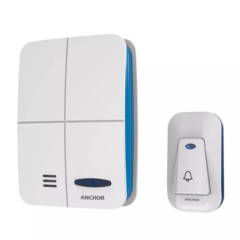 Anchor Smart Wireless Doorbell White & Blue PVC Plastic for Industrial and Home Use, 22760