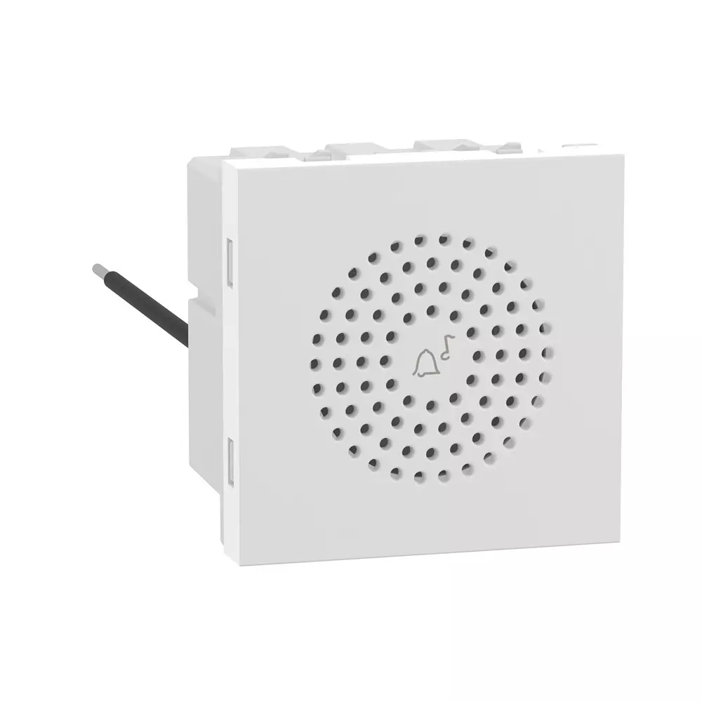 Schneider Electric Unica Pure (Hotel) Series Door Chime Polar White 2 Modules and 230 V AC Operational Voltage, UNSICHIME2M_WE