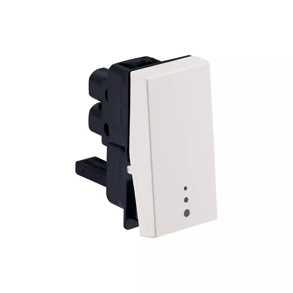 Legrand Push Button with Indicator Myrius Classic White 6 Amp 1 Module 1 Way 1 Pole, 6792 19