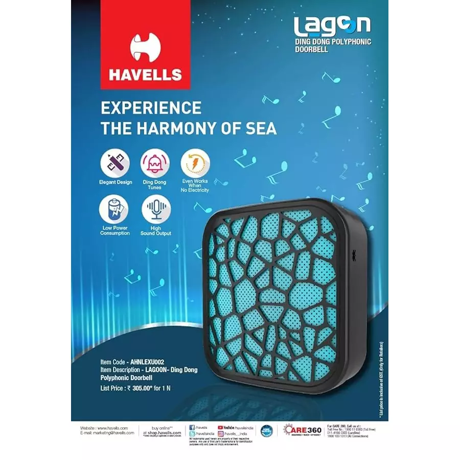 Havells 1.5 V Ding Dong Doorbell, AHNLEXU002
