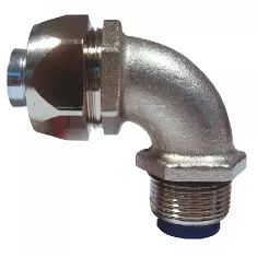 Controlwell Nickel Plated Brass 90° Elbow Conduit Fitting Metric Thread (Size: M16x1.5 - M63x1.5)