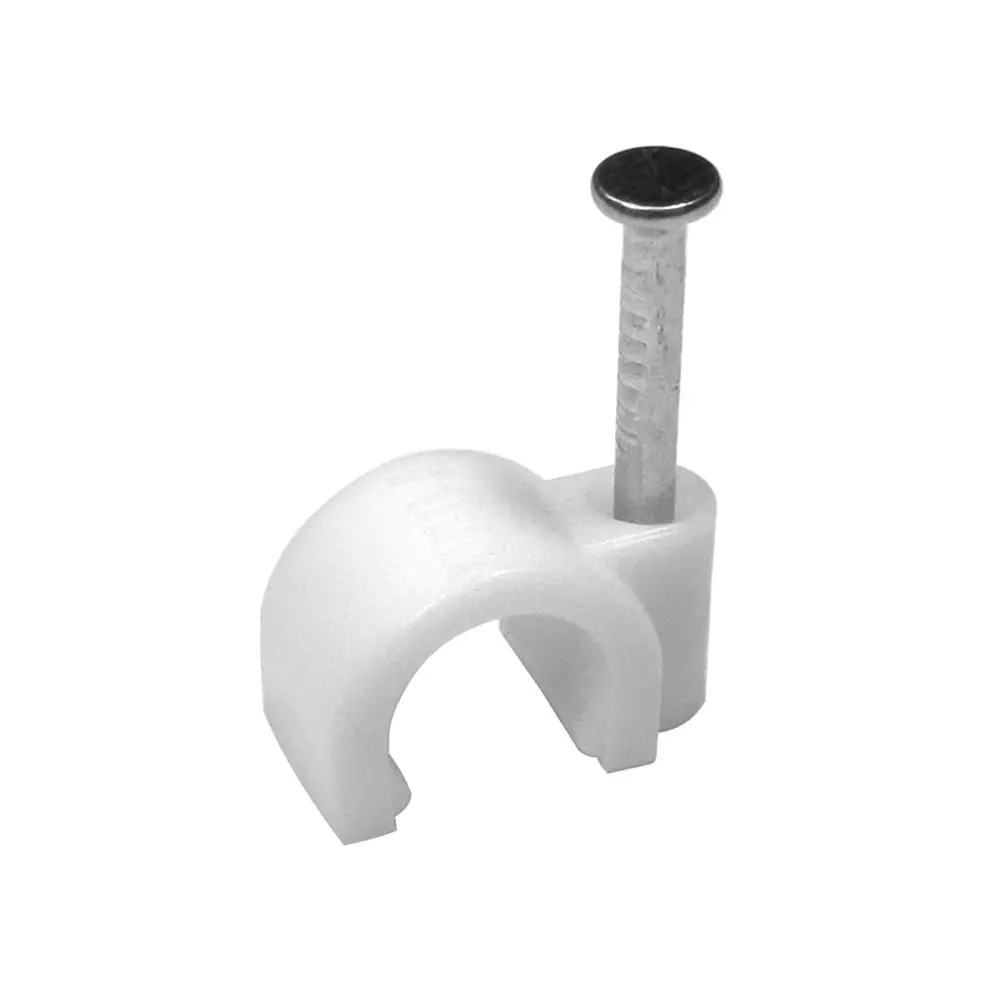 RS PRO Cable Clip 14 mm White Polyethylene, Steel 7 mm, 2662298 (Pack of 50 Pcs)