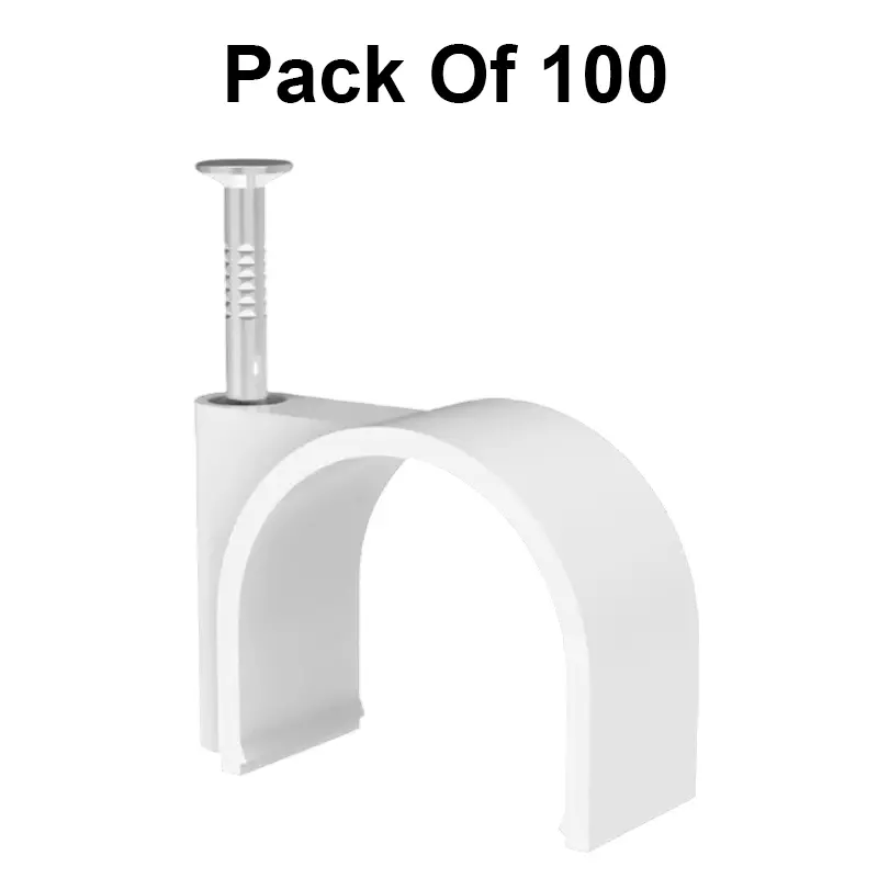 Contidrift Cable Clips 4 mm (0.15 inch) Size PVC and Iron (Pack of 100)