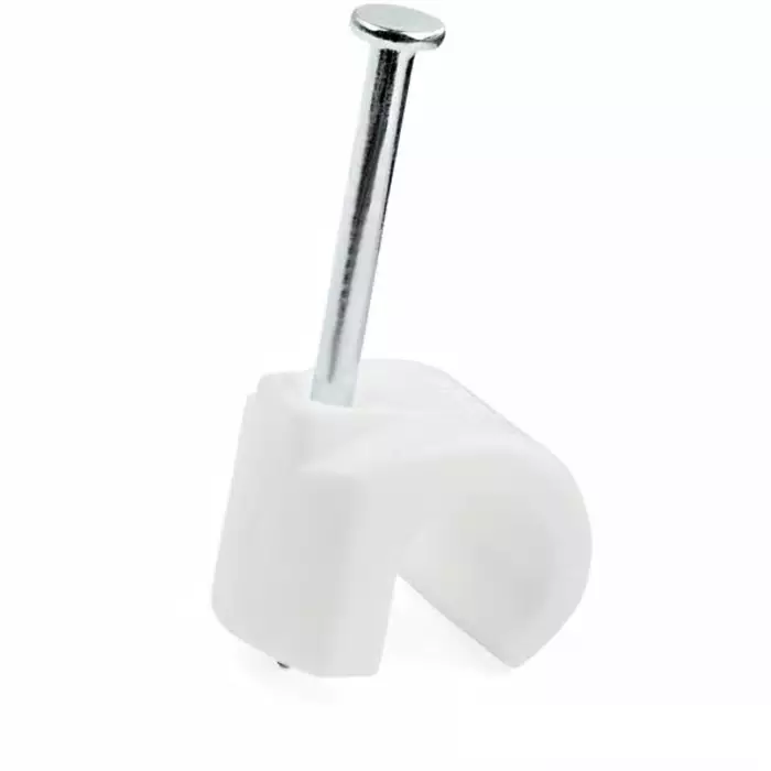 StarTech.com Cable Clip White Polyethylene with Nail 10 mm Max. Bundle, CBMNMCC3