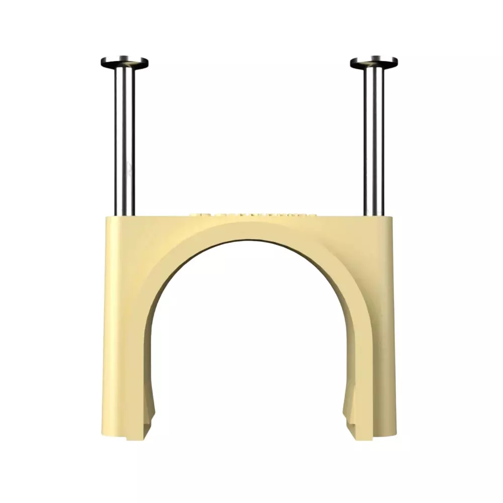 Aquai Double Nail Clamp Steel & PVC 50 mm Size White for CPVC Pipe Use, BP-C050 (Pack of 25 Pcs)