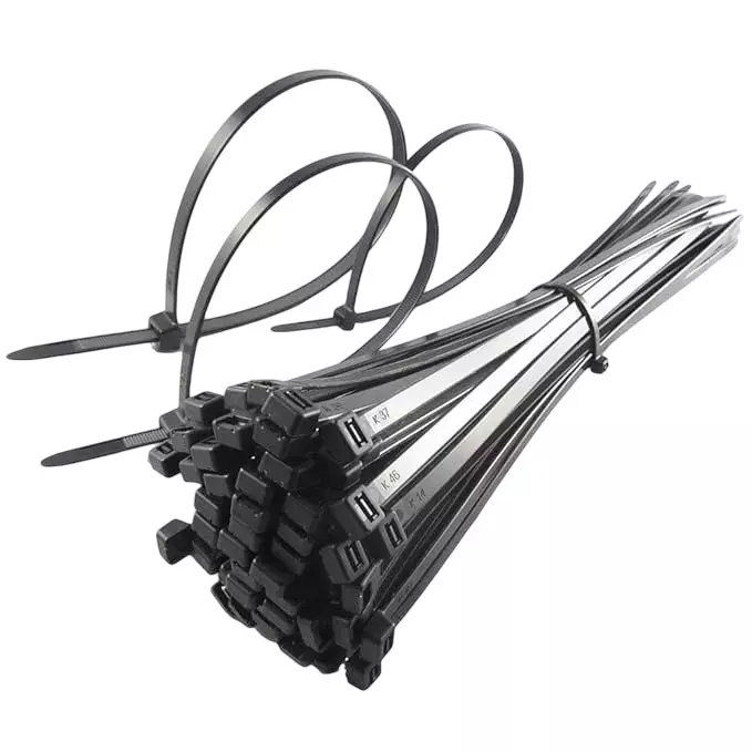 GENERIC 150x2.5 mm Nylon Zip Locking Cable Ties Black (Pack of 250 Pcs)