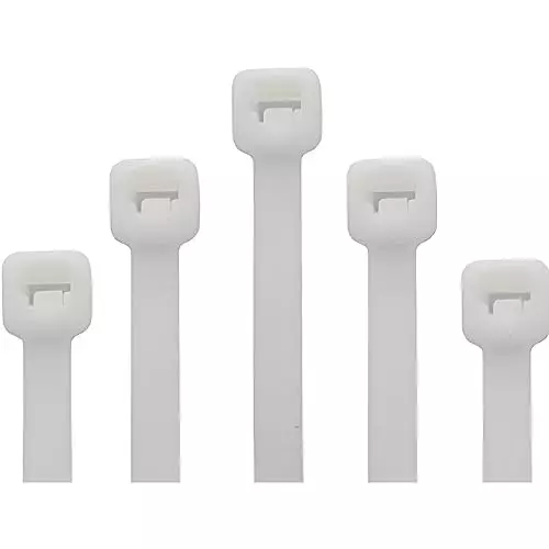ELEGANT CASA Self-Locking Cable Ties Nylon (Teeth Grip) 350x4.8 mm Heavy-Duty, Strong Hold White (Pack of 400)