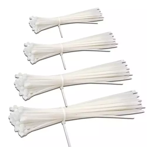 ELEGANT CASA Self-Locking Cable Ties Nylon (Teeth Grip) 150x3.6 mm Heavy-Duty, Strong Hold White (Pack of 400)