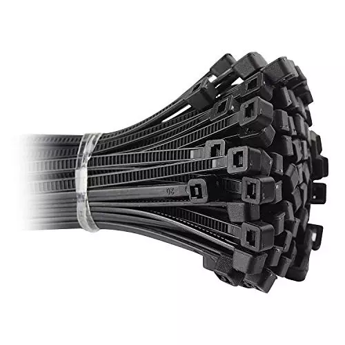 SCHOFIC Heavy Duty Cable Zip Ties Nylon (Polyamide) Black 4.8x150 mm, (Pack of ‎200)