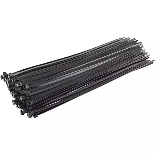 SCHOFIC Heavy Duty Cable Zip Ties Nylon (Polyamide) Black 4.8x450 mm, (Pack of ‎200)