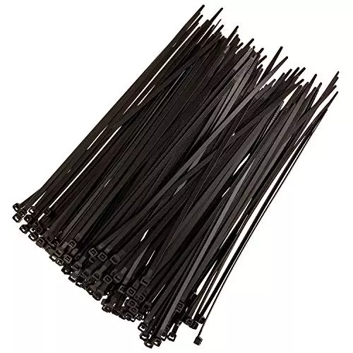 SCHOFIC Heavy Duty Cable Zip Ties UV Resistant Halogen Nylon Black 4.8x200 mm, (Pack of ‎100)