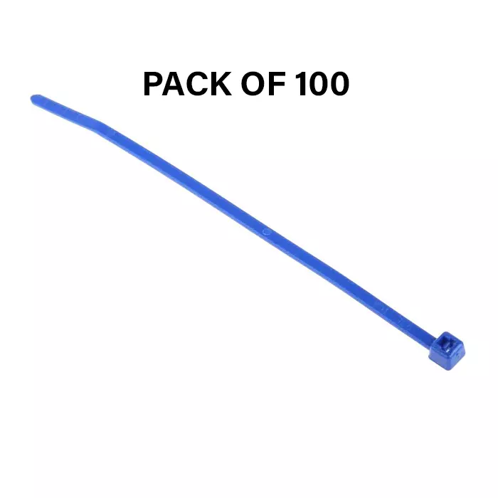 Partex Cable Tie Blue Color Nylon, Length 300 mm and Width 4.8 mm, HFC 300-Blue (Pack of 100)