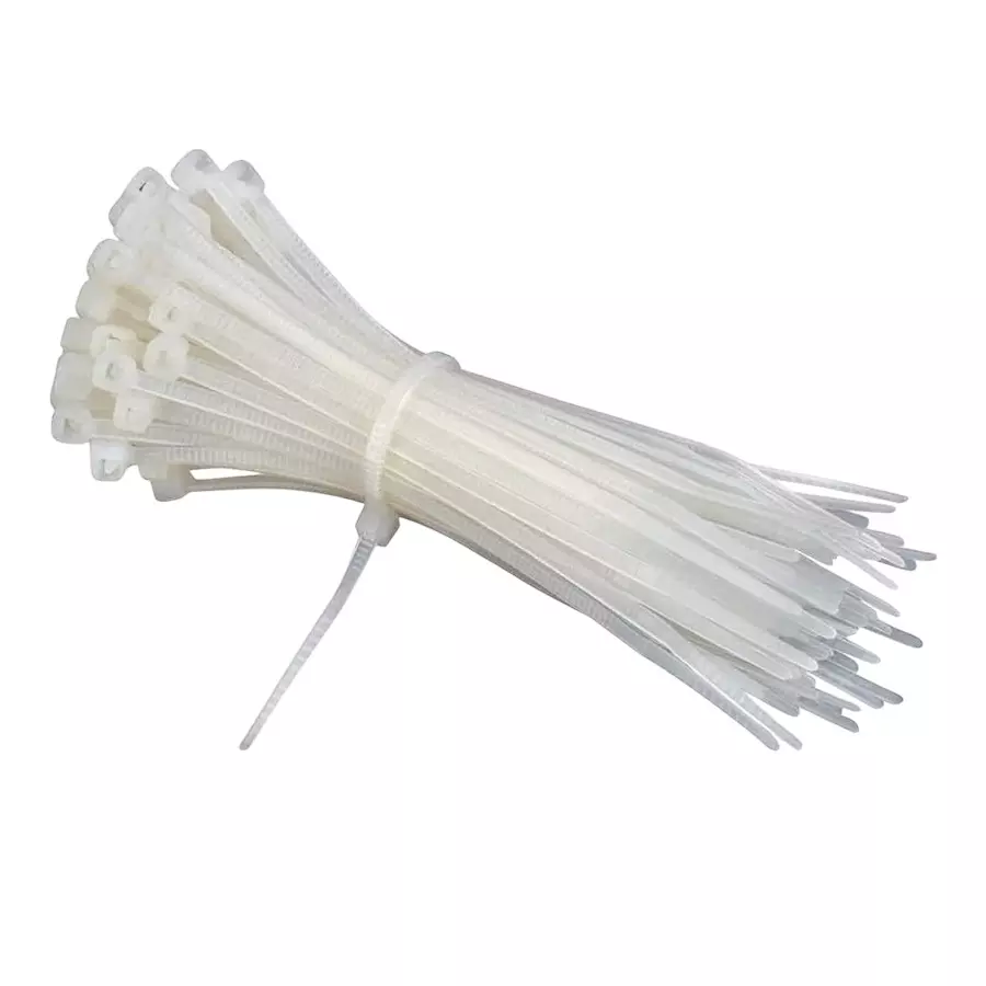 IB BASICS Cable Ties PVC White 500 x 4.8 mm (Pack of 100)