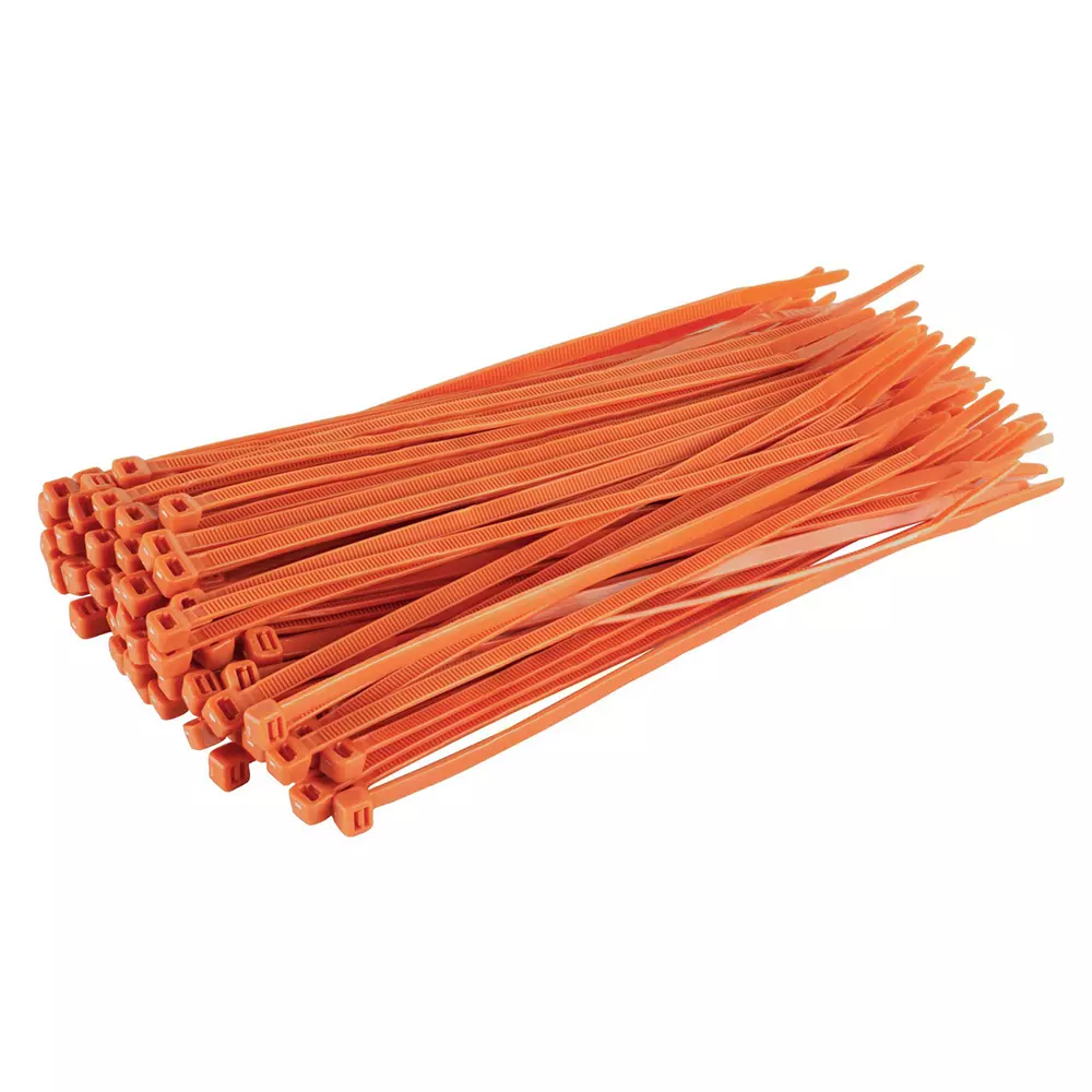 Elettro Self Locking Cable Tie Intermediate Series PA 66 Nylon Orange Color 250 mm Length and 3.6 mm Width, ET 250 x 3.6 (Pack of 100)