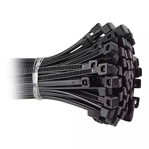 SCHOFIC Heavy Duty Cable Zip Ties Nylon (Polyamide) Black 4.8x368 mm, (Pack of ‎200)