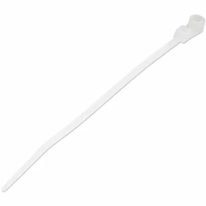 StarTech.com Cable Ties Nylon White 110x2.5 mm with Mounting Hole, CBMZTS10N4 (Pack of 100 Pcs)