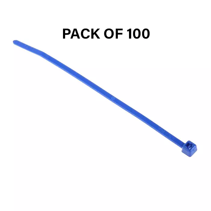 Partex Cable Tie Blue Color Nylon, Length 200 mm and Width 3.6 mm, HFC 200L-Blue (Pack of 100)