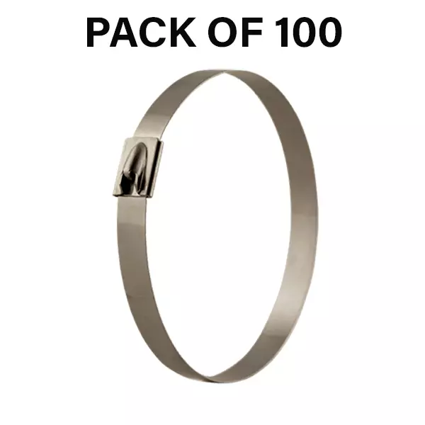 BAND-IT Stainless Steel Cable Tie Coated 316 Grade Stainless Steel 150 mm (5.9 inch) Length, KE0218 (Pack of 100)