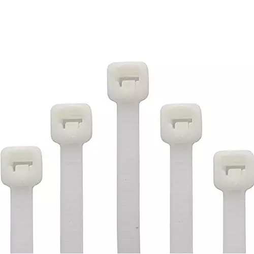 GENERIC 304.8 mm Nylon Zip Locking Cable Ties White (Pack of 100 Pcs)