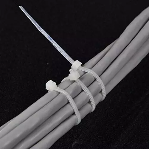 GENERIC 304.8 mm Nylon Zip Locking Cable Ties White (Pack of 100 Pcs)