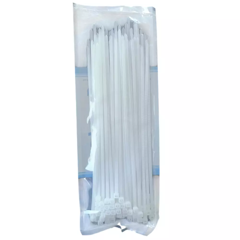 GENERIC 100 Pcs Per Pack Cabel Tie Nylon White HSS Lock Type 200 x 4 mm (Pack of 10)