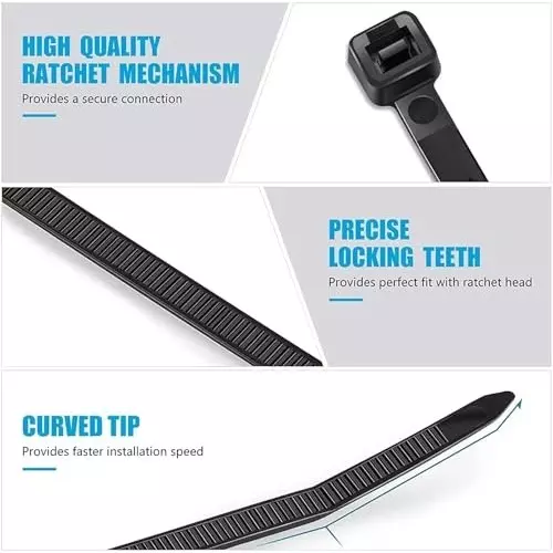 SCHOFIC Heavy Duty Cable Zip Ties Nylon (Polyamide) Black 7.2x530 mm, (Pack of ‎500)