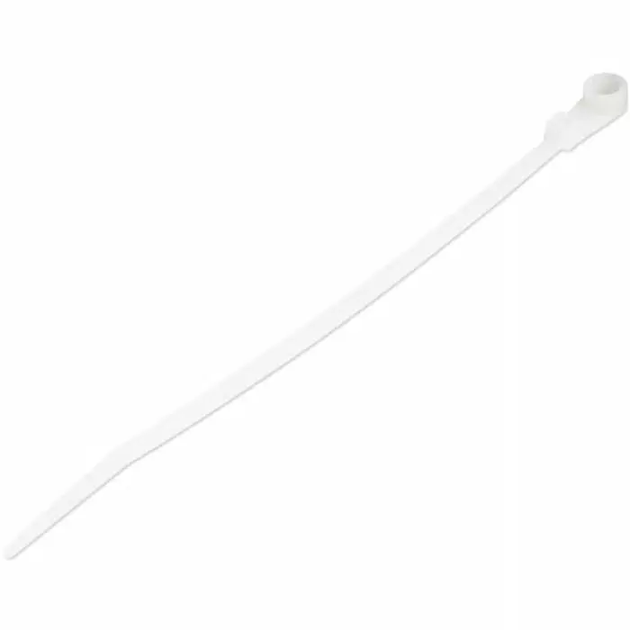 StarTech.com Cable Ties Nylon White 171.5x2.5 mm with Mounting Hole, CBMZTS10N6 (Pack of 100 Pcs)