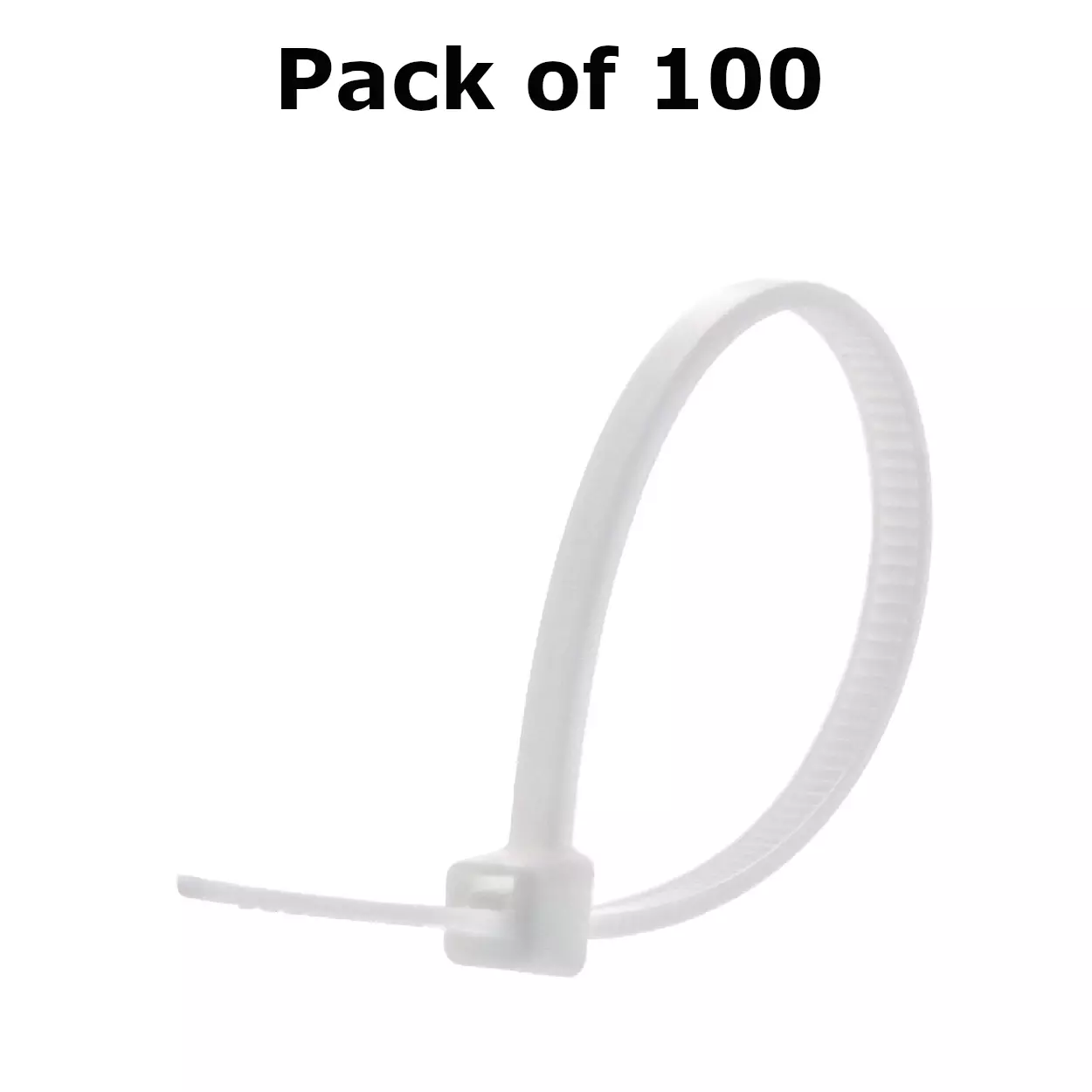 Partex Cable Tie Non-Releasable White Color Nylon, Length 300 mm and Width 3.6 mm, HFC 300L (Pack of 100)